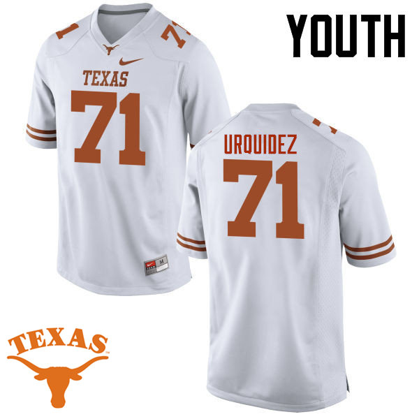 Youth #71 J.P. Urquidez Texas Longhorns College Football Jerseys-White